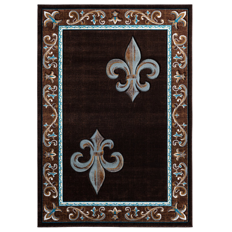 Fleur De Lis Living Goines Performance Brown/Blue Rug - Wayfair Canada